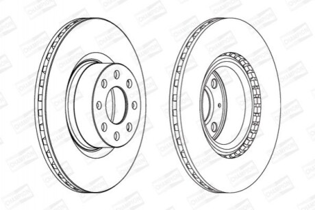 Гальмівний диск передній Fiat Doblo, Punto / Opel Corsa CHAMPION 562297CH