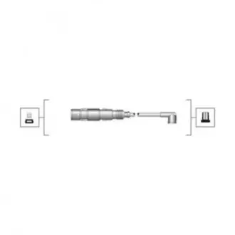 VW Комплект високовольтних проводів Polo 1.0,1.4 [941319170096] MAGNETI MARELLI MSQ0096