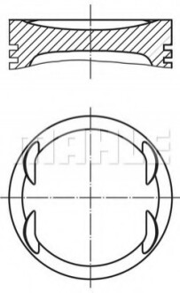 Поршень з кільцями VAG 77,01 1,6i 16V ATN/AUS/AZD (Mahle) MAHLE / KNECHT 030 99 02 (фото 1)