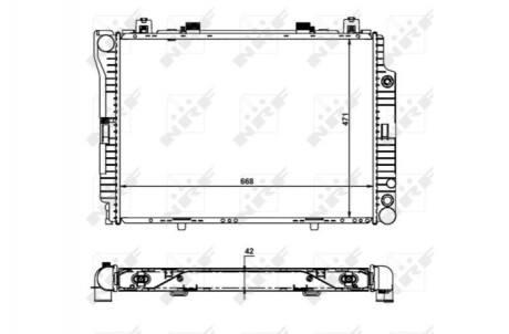 Радіатор охолодження MB S-class (W140) 3.0D/3.4D OM603/OM606 93-98 NRF 55316