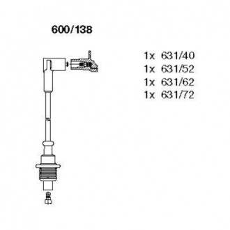 Комплект проводів CITROEN/FIAT/PEUGEOT Berlingo/Jumper/Ducato/306/Boxer "1,6-2,0 "92-04 BREMI 600/138 (фото 1)