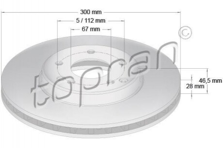 Гальмiвнi диски TOPRAN TOPRAN / HANS PRIES 400855 (фото 1)