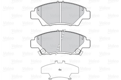 Гальмівні колодки дискові HONDA CR-Z/Jazz/Insight "1,2-1,5 "F "08>> Valeo 302158 (фото 1)