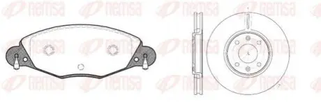 CITROEN К-кт гальм. колодки + диски C5 I (DC_) 2.2 HDi (DC4HXB, DC4HXE) 01-04 REMSA 8827.00