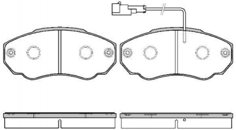 CITROEN К-т гальмівних колодок JUMPER 1000/1400kg REMSA 0960.21