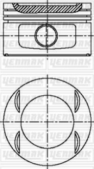 Поршень с кольцами і пальцем (размер отв. 86.00/STD) CITROEN Xsara/Xantia 2,0i FIAT Ulysse 2.0i 16V PEUGEOT 306/406/605 2.0i (XU 10 J 4 RZ) Yenmak 31-04499-000