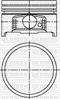 Поршень с кольцами і пальцем (размер отв. 72,00/STD) CITROEN Berlingo 1,1 96- (4ц.) (TU 1 JP) Yenmak 31-04927-000