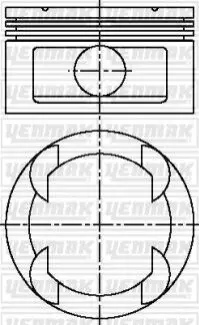 Поршень с кольцами і пальцем (размер отв. 86,00/STD) OPEL Omega B 3.0 (6цл.) (X 30 XE) Yenmak 31-03812-000