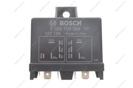 Реле свічок розжарювання (12V) Citroen Jumper/Peugeot Boxer 2.5D/TD 94-02 F 026 T00 064 BOSCH F026T00064