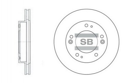 Диск гальмівний KIA SPORATIGE RETONA передн. (SANGSIN) Hi-Q (SANGSIN) SD2019 (фото 1)