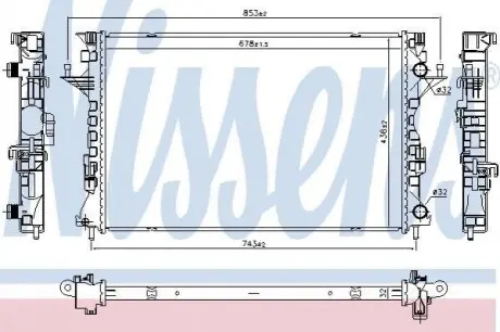 RENAULT Радіатор охолодження двиг. ESPACE IV 2.0 06-, LAGUNA II 1.9, 2.0, 2.2 05- NISSENS 637642