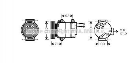 Компресор кондиціонера NISSAN/RENAULT (AVA) AVA COOLING RTAK441 (фото 1)