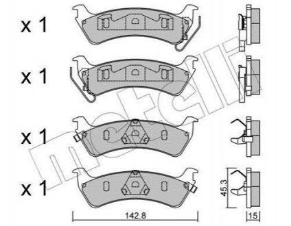 Колодки гальмівні (задні) Jeep Grand Cherokee 91-99 Metelli 22-0527-0