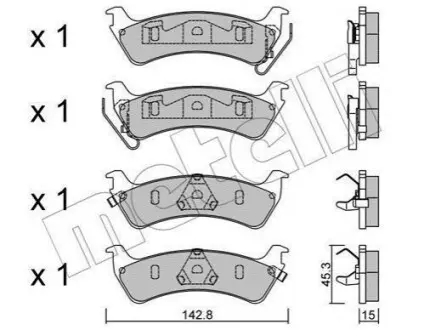 Колодки гальмівні (задні) Jeep Grand Cherokee 91-99 Metelli 22-0527-0 (фото 1)