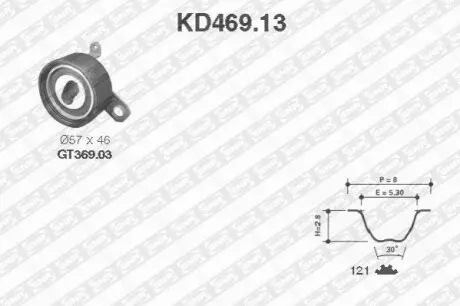 Комплект ременя ГРМ TOYOTA (Ви-во NTN-SNR) SNR NTN KD469.13
