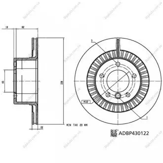 DB Гальмівний диск задній G-CLASS (W463) AMG G 63 (463.272) 15-18 BLUE PRINT ADBP430122 (фото 1)