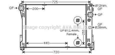 AVA AVA Радіатор охолодження MERCEDES-BENZ C-SERIES W204 (2007) C320 3.0 CDI AVA COOLING MSA2546