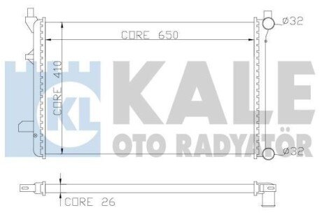 KALE VW Радіатор охолодження Audi A3, Caddy III,IV, Golf, Passat, Touran, Skoda Octavia Kale Oto radyator 353300