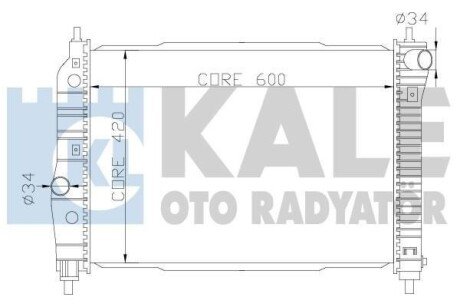 KALE CHEVROLET радіатор охолодження Aveo 1.4/1.5 03- (акпп) Kale Oto radyator 372300