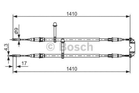 SAAB Трос гальмівний 9-5 -09 BOSCH 1987477245