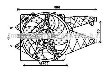 AVA ALFA ROMEO Вентилятор радіатора (з дифузором) MITO 08-, FIAT GRANDE PUNTO 05-, PUNTO 08- AVA AVA COOLING AL7514