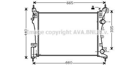 AVA AT Радіатор охолодження двиг. Grande Punto 1.3d 08-, Opel Corsa D 1.0/1.4 06- AVA AVA COOLING OLA2408