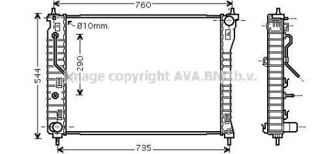 AVA CHEVROLET Радіатор системи охолодження двигуна CAPTIVA 06-, OPEL, VAUXHALL AVA AVA COOLING OL2434