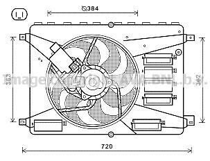 AVA FORD Вентилятор радіатора Galaxy, Kuga I, Mondeo IV, S-Max 1.6/2.0TDCi 06- AVA AVA COOLING FD7556