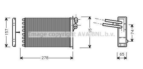 AVA AUDI Радіатор опалення 80 B4 Avant RS2 quattro 94-, A4 B5 1.6 94-, 1.9 95- AVA AVA COOLING AI6156