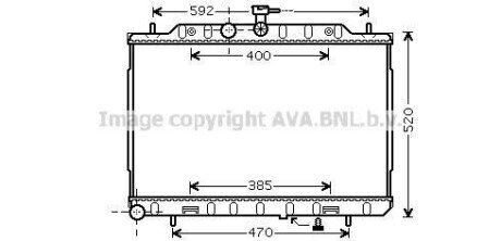 AVA NISSAN Радіатор системи охолодження двигуна X-TRAIL 2.2 D 07- AVA AVA COOLING DN2293