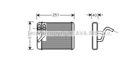 AVA HYUNDAI Радіатор опалення TRAJET 2.0 99-, HIGHWAY VAN 2.0 99- AVA AVA COOLING HY6120