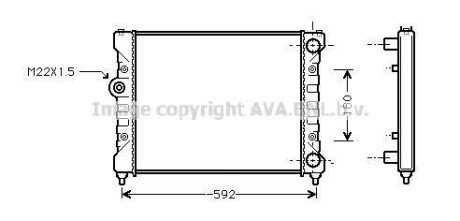 AVA VW Радіатор сист. охолодження Caddy II, Polo, Seat 1.6/1.8 AVA AVA COOLING STA2024