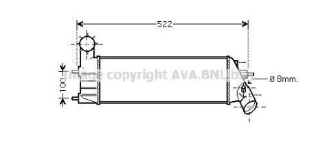 AVA CITROEN Інтеркулер C8 2.0, 2.2 02-, FIAT, LANCIA, PEUGEOT AVA AVA COOLING PEA4261