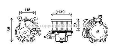 AVA FIAT Вентилятор салона GRANDE PUNTO 1.4 07-, LINEA 1.4 07- AVA AVA COOLING FT8433