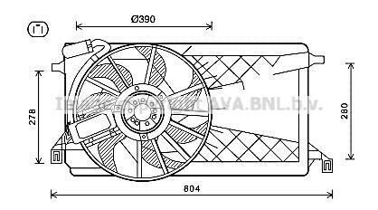 AVA FORD Вентилятор радіатора C-MAX 07-, FOCUS II 04- AVA AVA COOLING FD7563