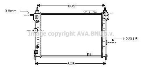 AVA OPEL Радіатор ASTRA 2.0 I 91- AVA AVA COOLING OLA2029 (фото 1)