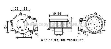 AVA DB Вентилятор салона W203 AVA AVA COOLING MS8625