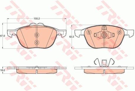 Гальмiвнi колодки дисковi TRW GDB2043