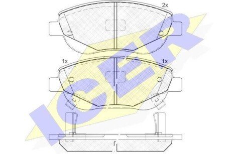 Колодки гальмівні (передні) Toyota Avensis 08-/Verso 2.2 D-4D 09- ICER 181944