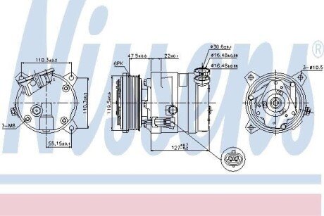 DAEWOO Компресор LEGANZA 97-, NUBIRA 97- NISSENS 89257