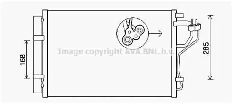 AVA HYUNDAI Радіатор кондиціонера (конденсатор) з осушувачем ELANTRA V 1.6, 1.8 10-, i30 1.4, 1.6 11- AVA AVA COOLING HYA5308D