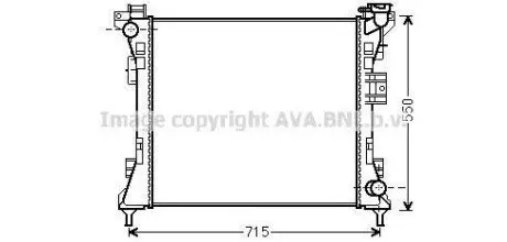 AVA CHRYSLER Радіатор системи охолодження двигуна GRAND VOYAGER V 3.3, 3.6, 3.8 07-, DODGE, LANCIA, VW AVA AVA COOLING CR2104