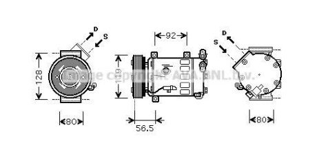 AVA CITROEN Компресор кондиціонера BERLINGO MULTISPACE 1.6 08-, BERLINGO 1.6 08-, C4 I, C5 III AVA AVA COOLING CNAK242