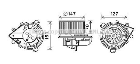 AVA CITROEN вентилятор салону Evasion, Jumpy, Fiat Scudo, Peugeot 806, Expert 95- AVA AVA COOLING PE8393