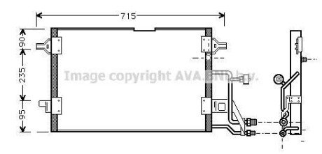 AVA VW Радіатор кондиціонера (конденсатор) без осушувача Audi A4, Passat 94- AVA AVA COOLING AI5116