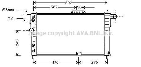 AVA DAEWOO Радіатор охолодження двигуна (built-in oil cooler) Nexia 1.5 94- AVA AVA COOLING DWA2002