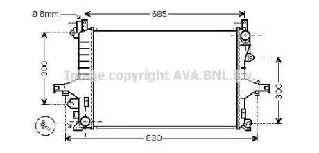 AVA VOLVO Радіатор сист. охолодження двигуна S60 2.0, 2.4 00-, S80 2.0 98- AVA AVA COOLING VOA2114 (фото 1)