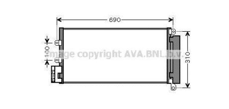 AVA FIAT Радіатор кондиціонера (конденсатор) Linea 1.3/1.6D 07- AVA AVA COOLING FTA5356D