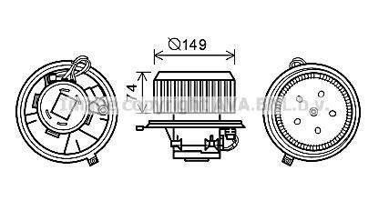 AVA ALFA ROMEO Вентилятор салону 147 1.6, 1.9, 2.0 01-, GT, 156 AVA AVA COOLING AL8138