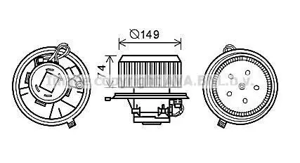 AVA ALFA ROMEO Вентилятор салону 147 1.6, 1.9, 2.0 01-, GT, 156 AVA AVA COOLING AL8138